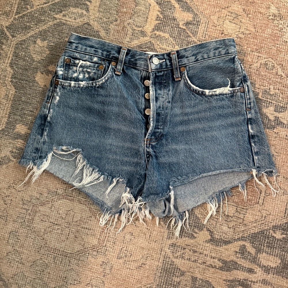 AGOLDE Distressed Denim Women Shorts